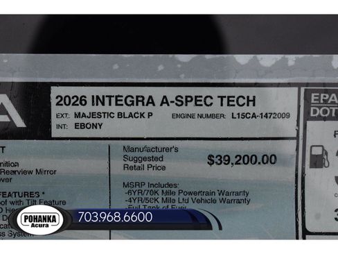 New 2026 Acura Integra A-Spec FWD image 38