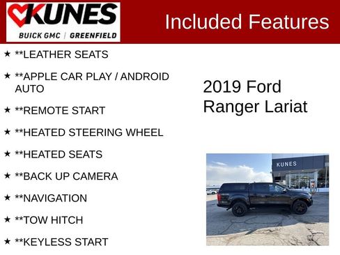 Used 2019 Ford Ranger Lariat w/ Black Appearance Package AWD/4WD image 2
