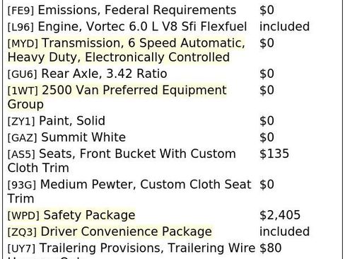 Used 2020 Chevrolet Express 2500 w/ Safety Package RWD image 4