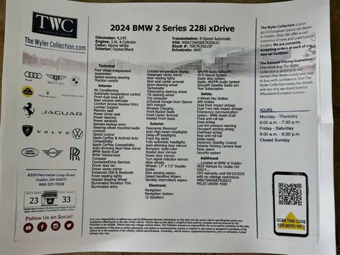 Used 2024 BMW 228i xDrive Gran Coupe w/ Convenience Package AWD/4WD image 45