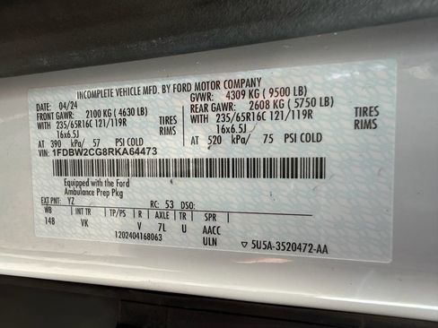 Used 2024 Ford Transit 350 148 Medium Roof AWD w/ Ambulance Prep Package image 47