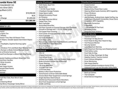 Used 2019 Hyundai Kona SE image 15