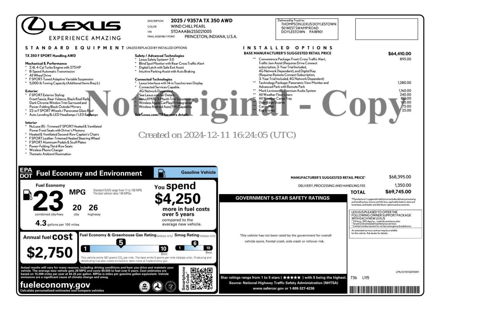 Used 2025 Lexus TX 350 AWD w/ Technology Package image 57