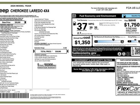 New 2026 Jeep Cherokee Laredo image 2