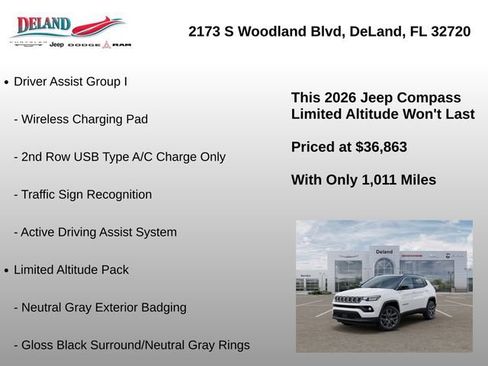 New 2026 Jeep Compass Limited w/ Sun, Sound & Navigation Group AWD/4WD image 12