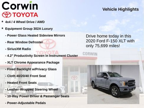 Used 2020 Ford F150 XLT w/ Equipment Group 302A Luxury AWD/4WD image 7