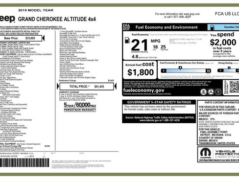 Used 2019 Jeep Grand Cherokee Altitude AWD/4WD image 4