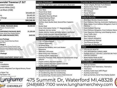 New 2026 Chevrolet Traverse LT w/ Sun and Wheel Package AWD/4WD image 15