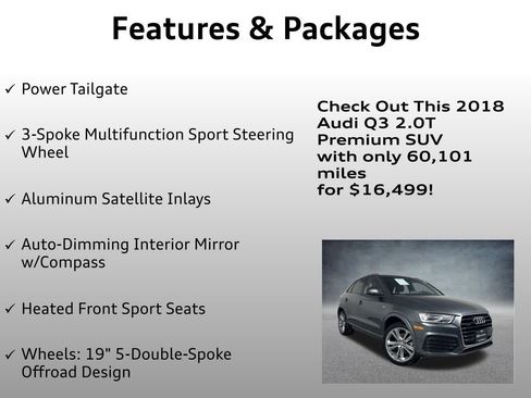 Used 2018 Audi Q3 2.0T Premium w/ Convenience Package image 16