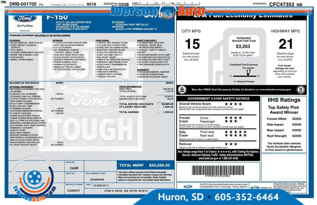 Used 2012 Ford F150 FX4 w/ FX Luxury Pkg AWD/4WD image 3