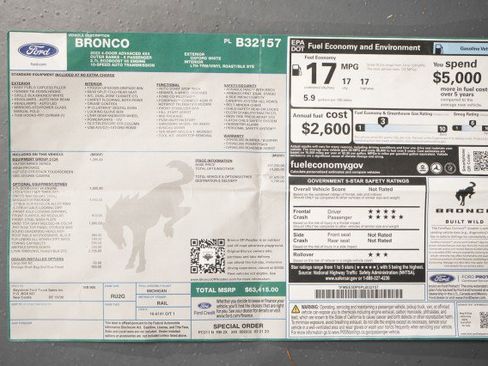 Used 2023 Ford Bronco Outer Banks w/ Sasquatch Package AWD/4WD image 54
