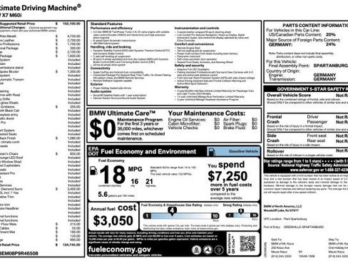 Used 2023 BMW X7 M60i w/ Executive Package image 77