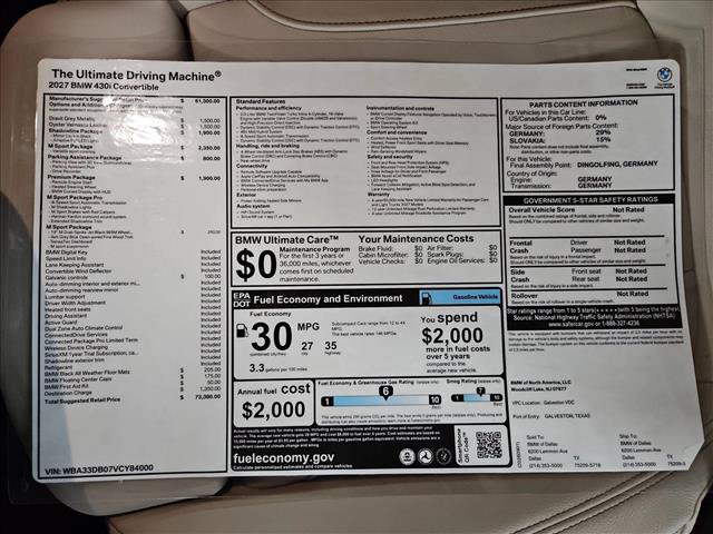 New 2027 BMW 430i Convertible w/ M Sport Package RWD image 18