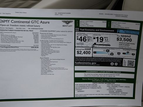 New 2026 Bentley Continental GTC image 33