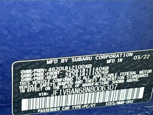 Used 2022 Subaru WRX Limited w/ Popular Package #2A image 33