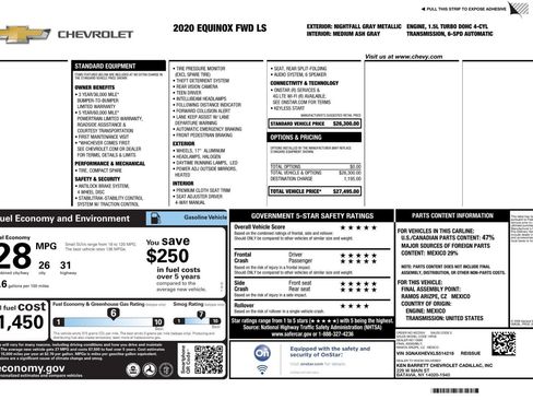 Used 2020 Chevrolet Equinox LS FWD image 48