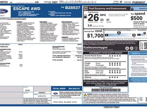 Certified 2023 Ford Escape ST-Line Elite w/ Premium Technology Package AWD/4WD image 38