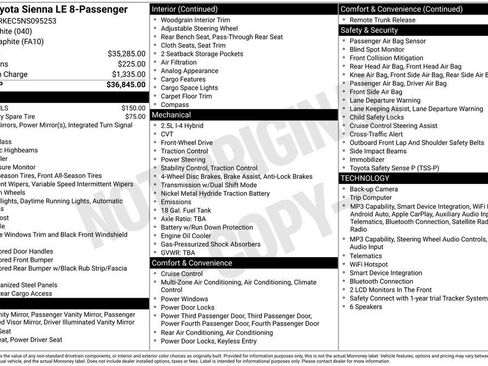 Used 2022 Toyota Sienna LE FWD image 2