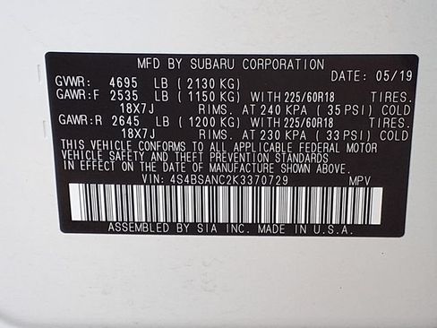 Used 2019 Subaru Outback 2.5i Limited w/ Popular Package #2 AWD/4WD image 10