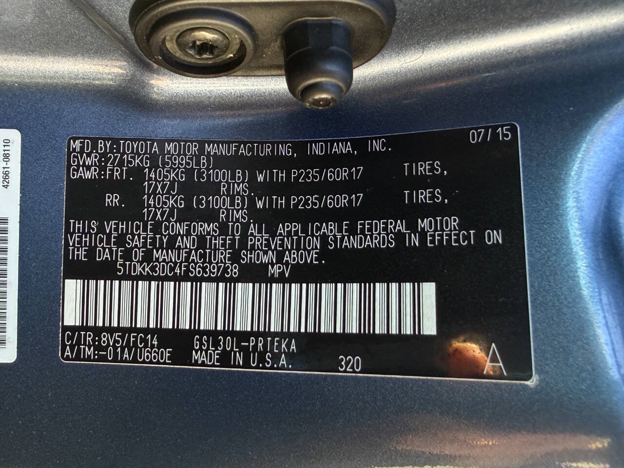 Used 2015 Toyota Sienna LE FWD image 38