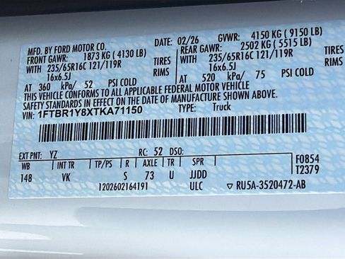 New 2026 Ford Transit 250 Low Roof w/ Load Area Protection Package RWD image 36