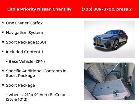 Used 2023 BMW iX xDrive50 w/ Sport Package AWD/4WD image 12