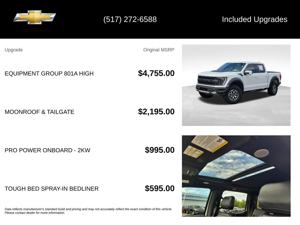 Used 2022 Ford F150 Raptor w/ Equipment Group 801A High AWD/4WD image 5