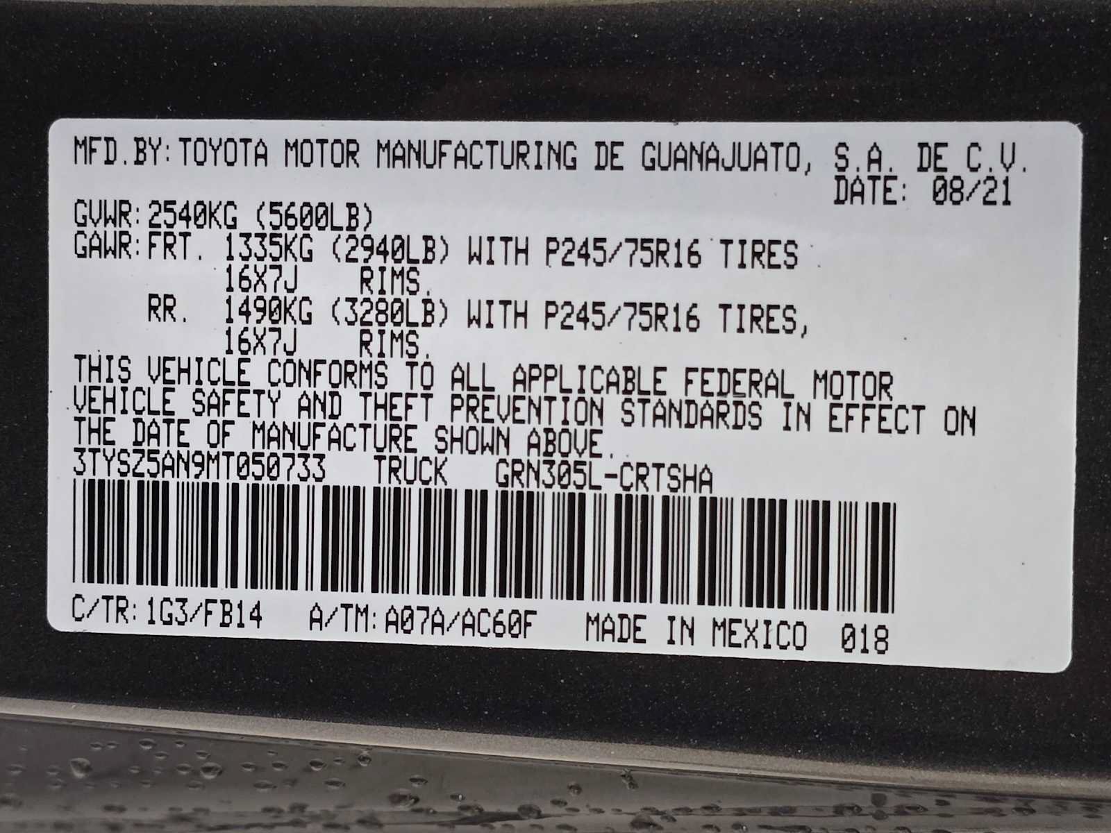 Certified 2021 Toyota Tacoma SR w/ SX Package AWD/4WD image 29