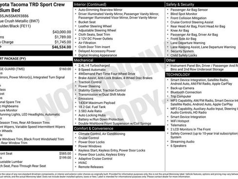 Certified 2025 Toyota Tacoma TRD Sport AWD/4WD image 3