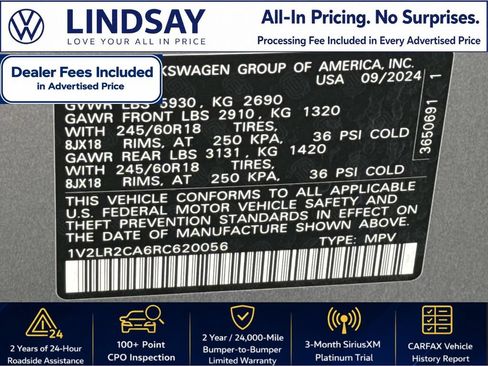 Used 2024 Volkswagen Atlas SE AWD/4WD image 27
