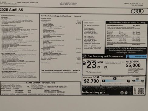 New 2026 Audi S5 Premium Plus AWD/4WD image 35