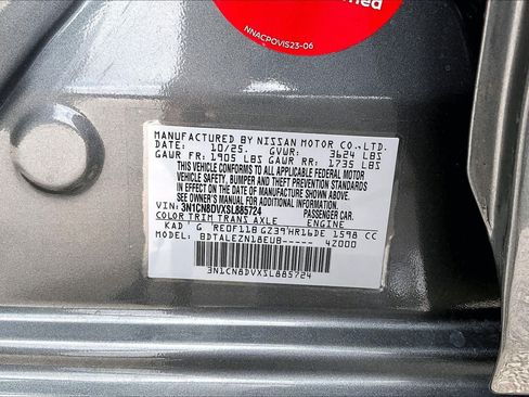 Used 2025 Nissan Versa S w/ Trunk Package FWD image 37