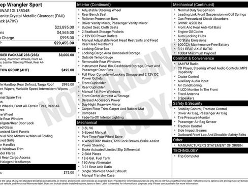 Used 2016 Jeep Wrangler Sport w/ Quick Order Package 23S image 45