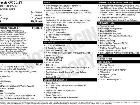 Used 2025 Genesis GV70 2.5T Sport Prestige w/ Sport Prestige Package image 34