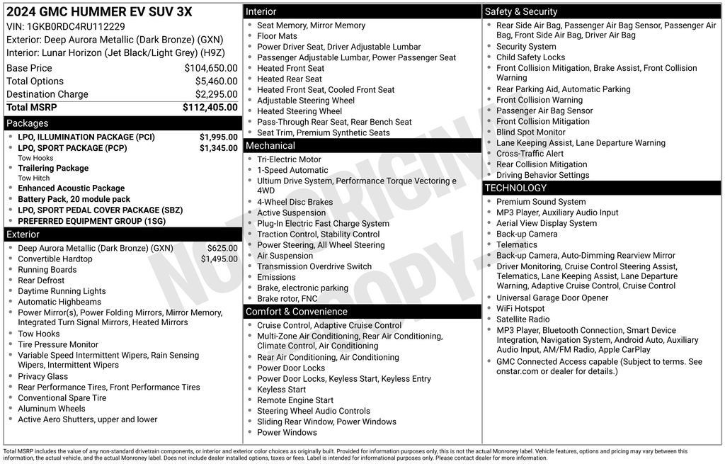 Used 2024 GMC Hummer EV 3X w/ LPO, Illumination Package AWD/4WD image 33