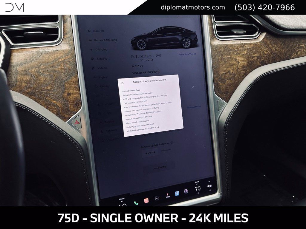 Used 2017 Tesla Model S 75D AWD/4WD image 35