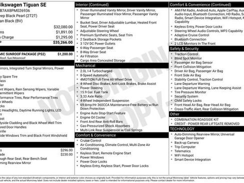 Certified 2023 Volkswagen Tiguan SE w/ Panoramic Sunroof Package AWD/4WD image 37