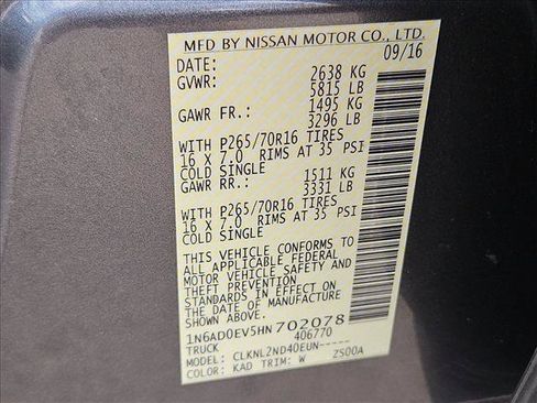 Used 2017 Nissan Frontier SV AWD/4WD image 30