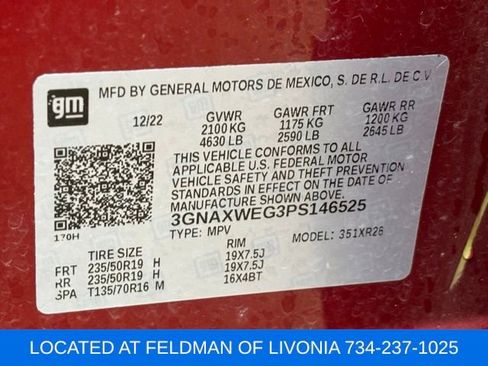 Used 2023 Chevrolet Equinox RS w/ LPO, Floor Liner Package AWD/4WD image 10