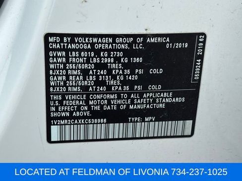 Used 2019 Volkswagen Atlas SEL AWD/4WD image 10