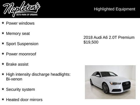 Used 2018 Audi A6 2.0T Premium w/ 20" Black Optic Package AWD/4WD image 16