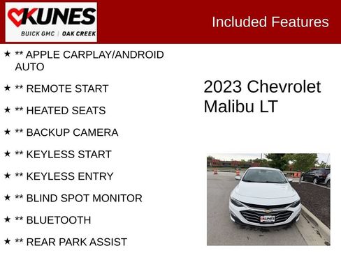 Used 2023 Chevrolet Malibu LT w/ Driver Confidence Package FWD image 2