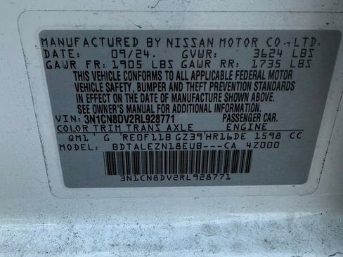 Used 2024 Nissan Versa S w/ Trunk Package FWD image 12