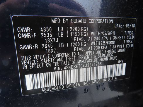 Used 2018 Subaru Outback 3.6R Touring w/ Protection Package #1 AWD/4WD image 27