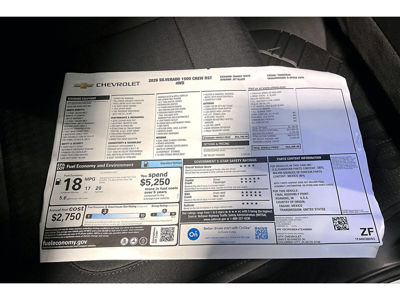 New 2026 Chevrolet Silverado 1500 RST w/ RST Select Package AWD/4WD image 15