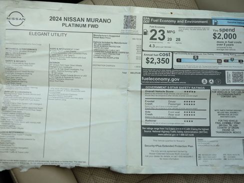 Used 2024 Nissan Murano Platinum w/ Cargo Package FWD image 38