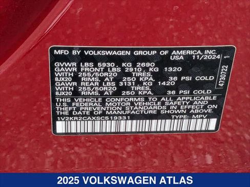 New 2025 Volkswagen Atlas SE image 24
