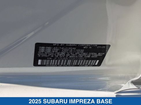 Certified 2025 Subaru Impreza 2.0i AWD/4WD image 29