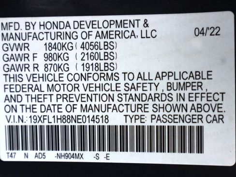 Used 2022 Honda Civic Sport Touring image 43