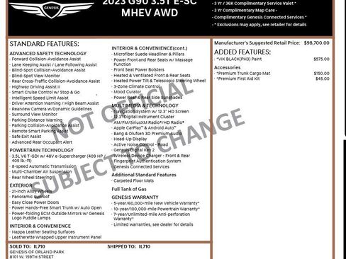 Used 2023 Genesis G90 3.5T image 2